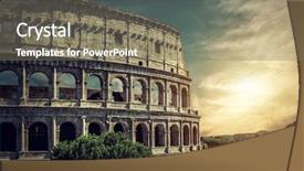  Presentation with world travel - Cool new PPT layouts with place in world - roman coliseum backdrop and a  colored foreground