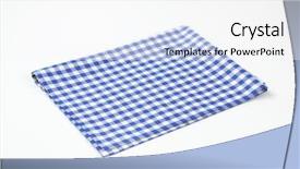  Presentation with checkered tablecloth - Slide set featuring place mat - blue and white checkered tablecloth background and a white colored foreground