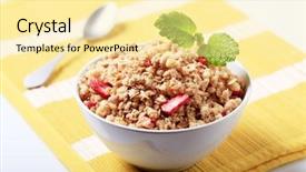  Presentation with granola - Theme with place mat - bowl of granola background and a  colored foreground
