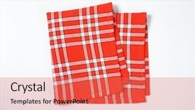  Presentation with black and white checker - PPT layouts enhanced with place mat - red and white checkered dishtowel background and a  colored foreground
