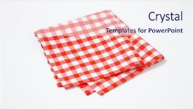  Presentation with black and white checker - Presentation design with place mat - red and white checkered napkin background and a sky blue colored foreground
