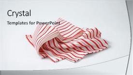  Presentation with fade blue painted red white - Audience pleasing PPT theme consisting of place mat - red and white striped dishtowel backdrop and a sky blue colored foreground