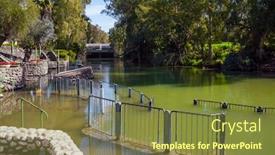  Presentation with baptism - Beautiful PPT theme featuring place-of-symbolic-baptism backdrop and a tawny brown colored foreground