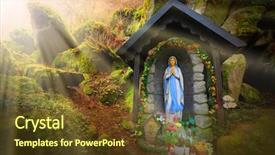  Presentation with lourdes - Audience pleasing presentation theme consisting of lady of lourdes virgin mary backdrop and a tawny brown colored foreground