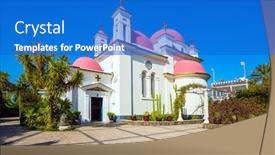  Presentation with pilgrimage - Presentation design consisting of place-of-worship-and-pilgrimage background and a cobalt blue colored foreground