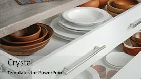  Presentation with different vegan milk almond milk - Theme enhanced with place order - drawers with different kitchenware background and a light gray colored foreground