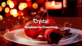  Presentation with gala - Beautiful slide deck featuring place setting for christmas dinner backdrop and a crimson colored foreground