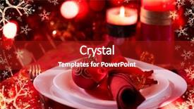  Presentation with gala dinner - PPT theme having idyllic wallpaper bright illumination background and a light blue colored foreground