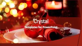  Presentation with gala dinner - Amazing slides having place setting for christmas dinner backdrop and a crimson colored foreground