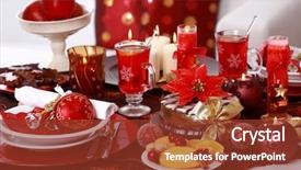  Presentation with fruits - Beautiful slides featuring place setting for christmas backdrop and a tawny brown colored foreground