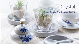  Presentation with table setting - Slides with place-setting-home-table-decoration background and a sky blue colored foreground