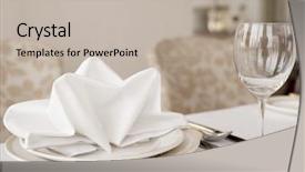  Presentation with haute cuisine - Audience pleasing PPT layouts consisting of place setting in an expensive backdrop and a  colored foreground