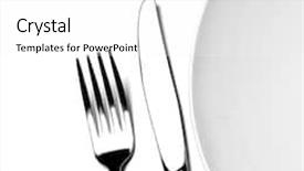  Presentation with white marble plate marble - PPT theme having place settings - knife and fork silverware background and a white colored foreground