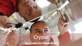  Presentation with electrical engineer solar portable - Colorful presentation theme enhanced with place solar panels plant industy backdrop and a coral colored foreground