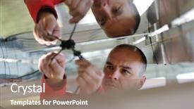  Presentation with solar panels - Audience pleasing presentation consisting of place solar panels plant industy backdrop and a violet colored foreground