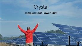  Presentation with electrical engineer solar - Cool new presentation theme with place solar panels plant industy backdrop and a light blue colored foreground