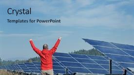  Presentation with solar panels - Audience pleasing slides consisting of place solar panels plant industy backdrop and a light blue colored foreground