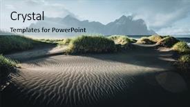  Presentation with green earth - Presentation design enhanced with place stokksnes cape vestrahorn batman background and a light blue colored foreground