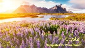  Presentation with mountain view - Colorful presentation theme enhanced with place stokksnes cape vestrahorn batman backdrop and a tawny brown colored foreground