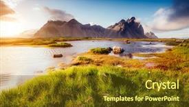  Presentation with batman - Presentation design having place stokksnes cape vestrahorn batman background and a tawny brown colored foreground