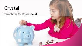  Presentation with save water concept saving - Cool new PPT layouts with place value - child saving money backdrop and a white colored foreground