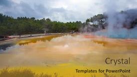  Presentation with hell - Amazing PPT theme having place-where-hell-appears backdrop and a gold colored foreground