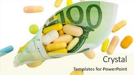  Presentation with pharmaceutical tablets - Cool new presentation with placebo - tablets and one hundred euro backdrop and a blonde colored foreground