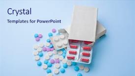  Presentation with health-care - Slide deck consisting of placebo effect - health care concept blister packs background and a sky blue colored foreground