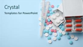  Presentation with placebo effect - Theme consisting of placebo effect - health care concept composition background and a sky blue colored foreground