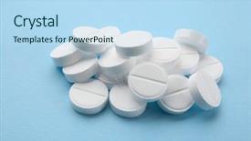  Presentation with mental health care sketch - Slide deck having placebo effect - health care concept pills background and a  colored foreground