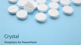  Presentation with health care team building - PPT theme having placebo effect - health care concept pills background and a  colored foreground