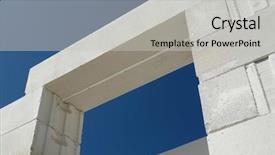  Presentation with concrete construction - Presentation theme consisting of placed on house wall blocks background and a light gray colored foreground