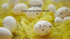  Presentation with easter - Presentation theme featuring placed on the yellow hay background and a coral colored foreground