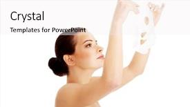  Presentation with collagen - Slide set featuring placenta - beautiful spa woman holding collagen background and a white colored foreground