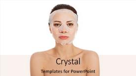  Presentation with collagen - Beautiful slide set featuring placenta - beautiful woman with collagen mask backdrop and a  colored foreground