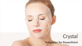  Presentation with face mask - Beautiful presentation theme featuring placenta - beautiful woman with collagen mask backdrop and a lemonade colored foreground