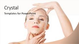  Presentation with face mask - Audience pleasing presentation theme consisting of placenta - beautiful woman with collagen mask backdrop and a sky blue colored foreground