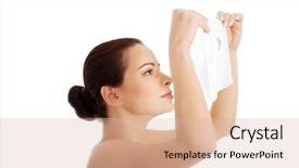  Presentation with face mask - Beautiful slide set featuring placenta - beautiful woman with collagen mask backdrop and a soft green colored foreground