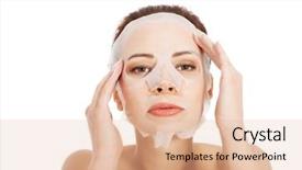  Presentation with collagen - Cool new presentation design with placenta - beautiful woman with collagen mask backdrop and a lemonade colored foreground