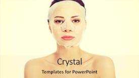  Presentation with collagen - Slide deck featuring placenta - beautiful woman with collagen mask background and a blonde colored foreground