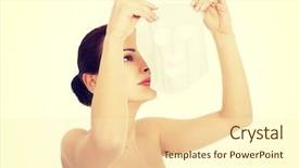  Presentation with collagen - Audience pleasing slide deck consisting of placenta - beautiful woman with collagen mask backdrop and a  colored foreground