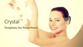  Presentation with collagen - Audience pleasing slide deck consisting of placenta - beautiful woman with collagen mask backdrop and a cream colored foreground