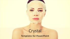  Presentation with face mask - Slide set enhanced with placenta - beautiful woman with collagen mask background and a blonde colored foreground