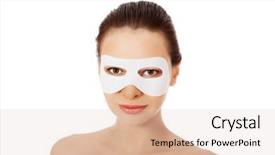  Presentation with collagen - Slide set consisting of placenta - beautiful woman with collagen mask background and a lemonade colored foreground