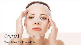  Presentation with collagen - PPT theme having placenta - beautiful woman with collagen mask background and a lemonade colored foreground