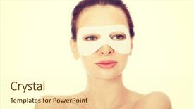  Presentation with collagen - PPT layouts enhanced with placenta - young beautiful spa woman background and a cream colored foreground