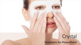  Presentation with collagen - Cool new presentation with placenta - young beautiful woman with collagen backdrop and a coral colored foreground