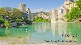  Presentation with bosnia - Amazing presentation design having beautiful places - mostar bosnia and herzegovina backdrop and a  colored foreground