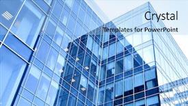  Presentation with blue business - Cool new slides with placid - blue modern business buildings backdrop and a light blue colored foreground