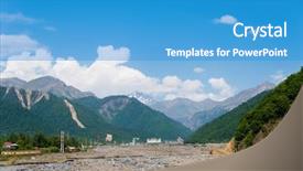  Presentation with region - Presentation design featuring placid - mountains in gabala region background and a  colored foreground